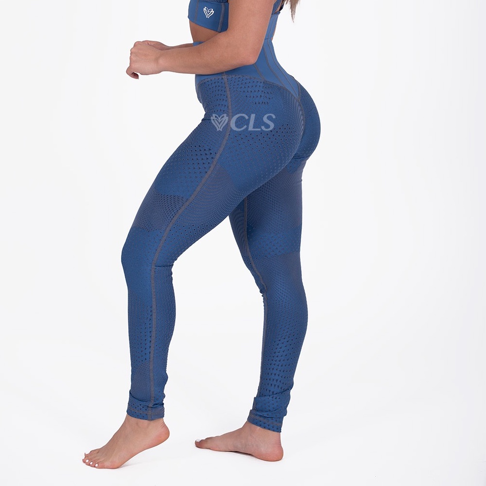CLS NC Contour Max Leggings Holandes size small textured high waist blue tights